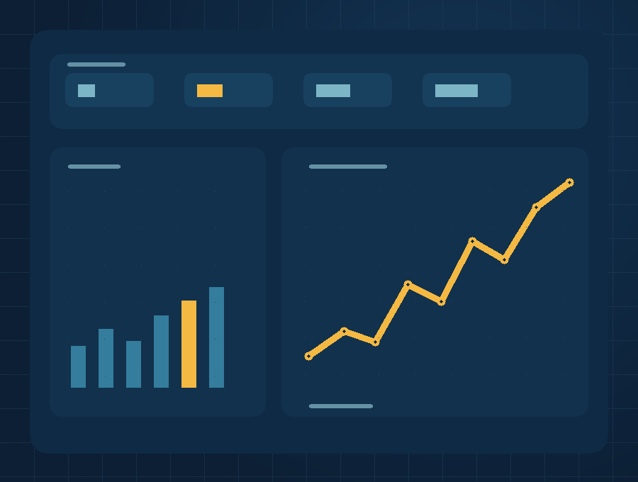 Abstract locally generated strategy dashboard showing growth analytics